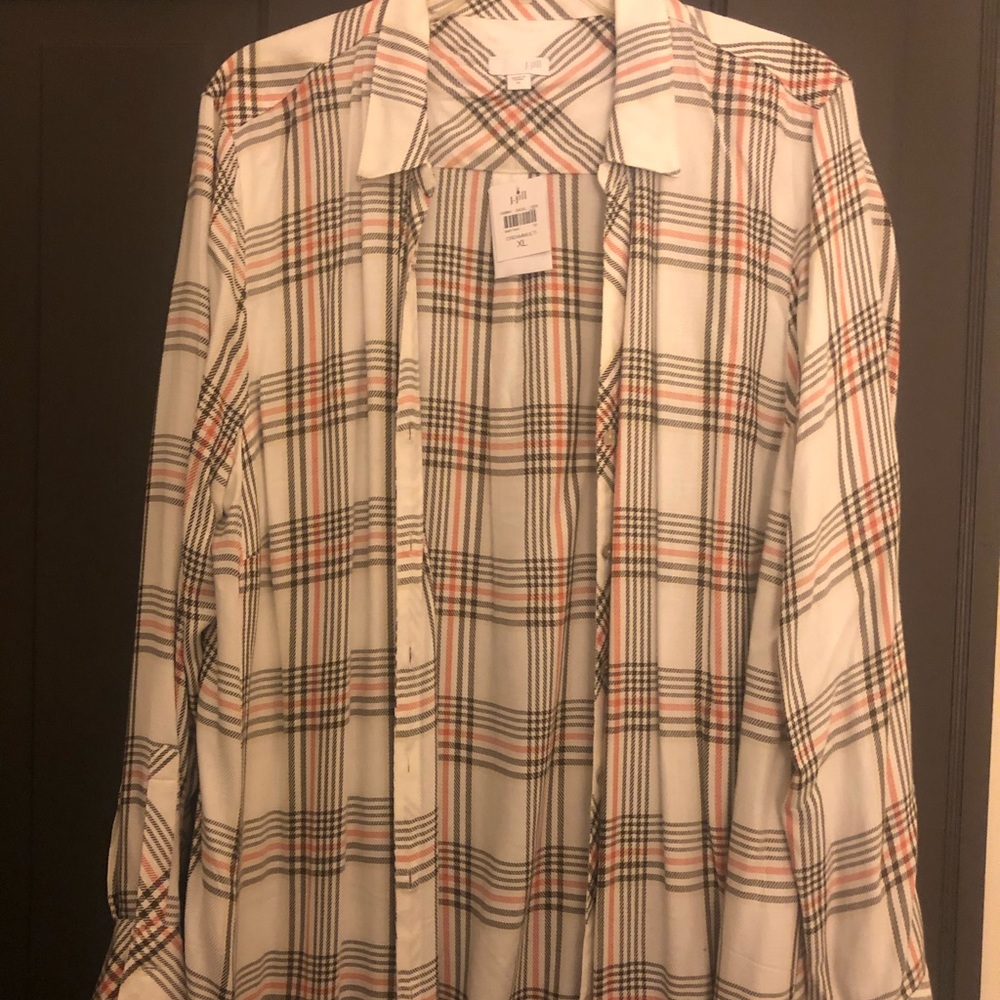 NWT J Jill Cream Multi-Colored Shirt